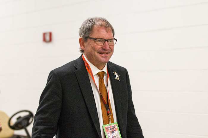 Former quarterback Bernie Kosar during halftime of a game between the Browns and the Jets, 2016. Kosar is remembered as one of the best Browns quarterbacks of all time.